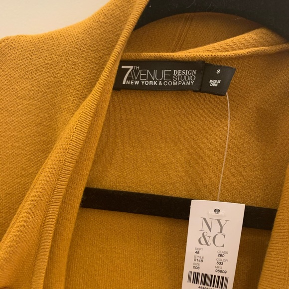 Draped Open- Front Cardigan Mustard - Picture 4 of 5